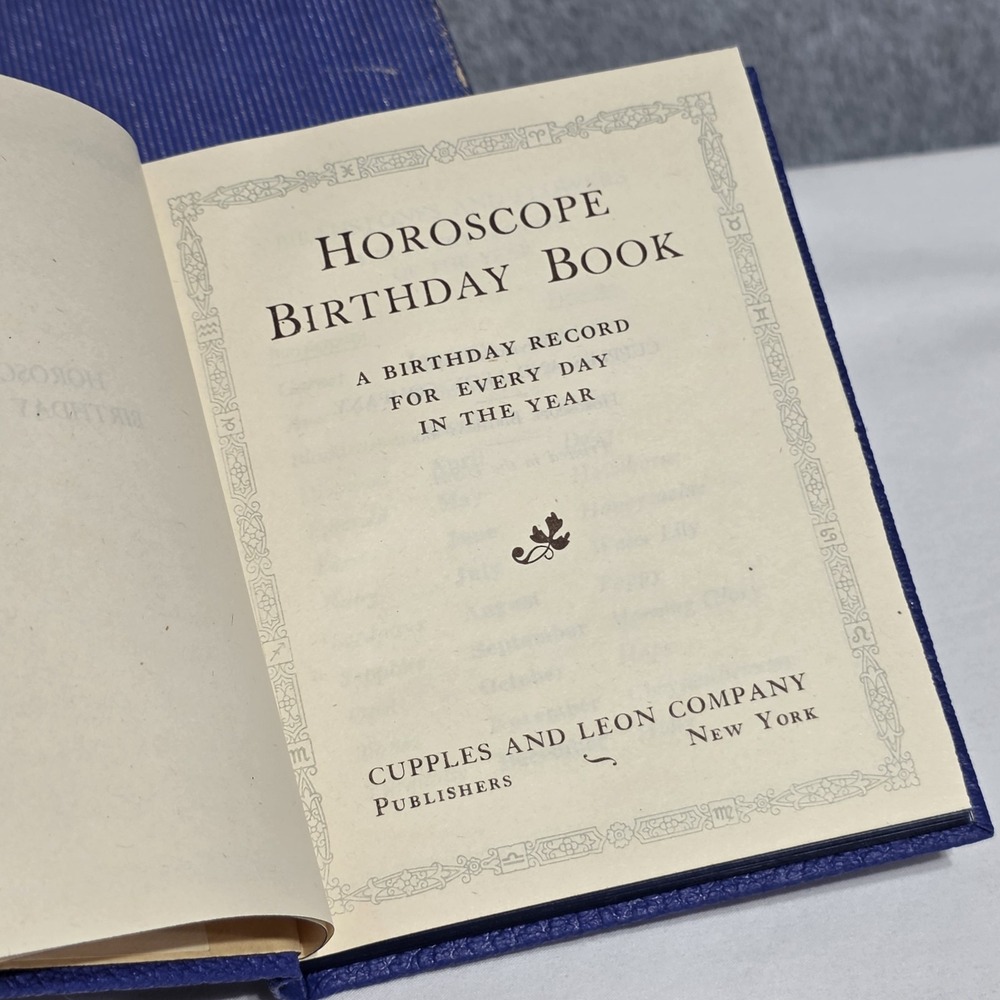 Cupples & Leon Co. Horoscope Birthday Book Special Binding Gold Stamped w/ Box - Picture 6 of 14